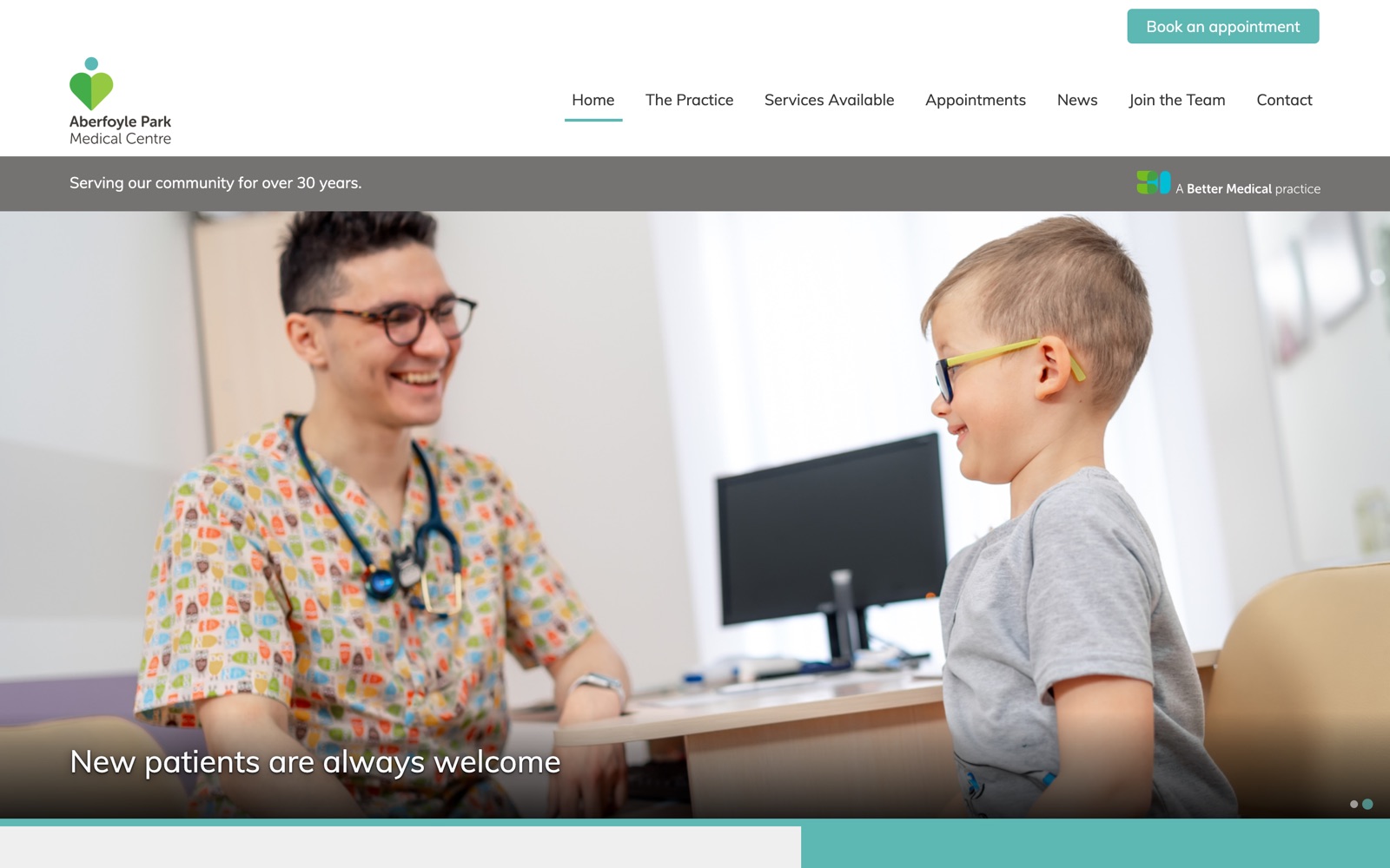 Aberfoyle Park Medical Centre website homepage