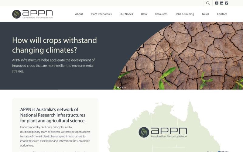Australian Plant Phenomics Network website homepage