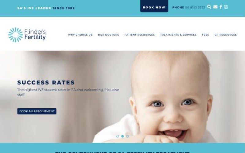 Flinders Fertility website homepage
