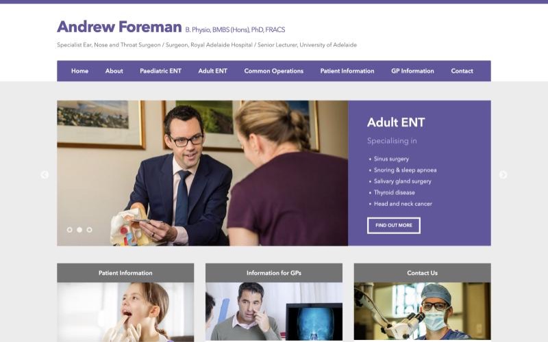 Andrew Foreman ENT website homepage