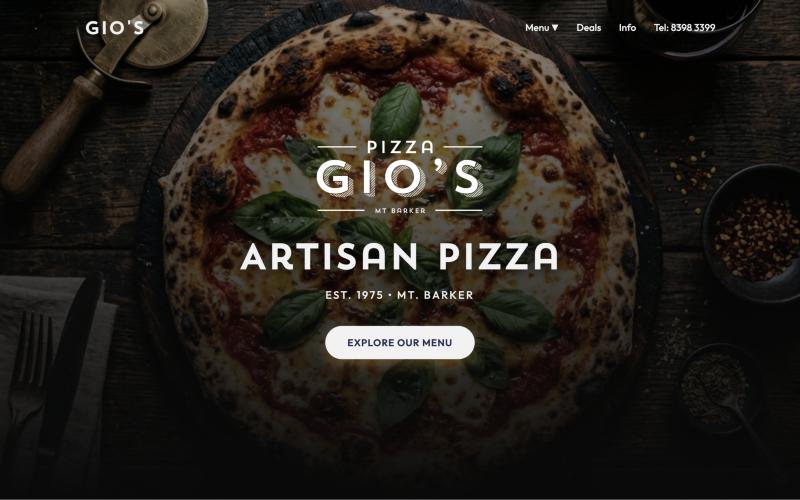 Gio’s Pizza website homepage