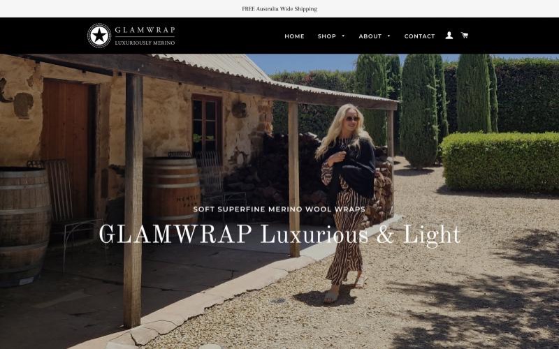 Glamwrap website homepage
