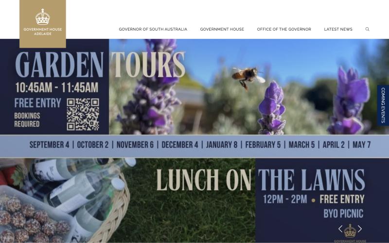 Governor of South Australia website homepage
