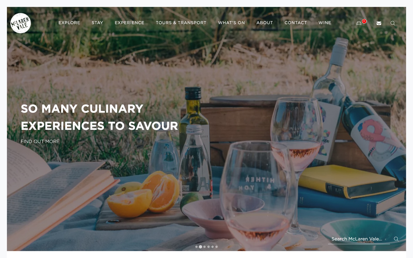 McLaren Vale wine region website homepage