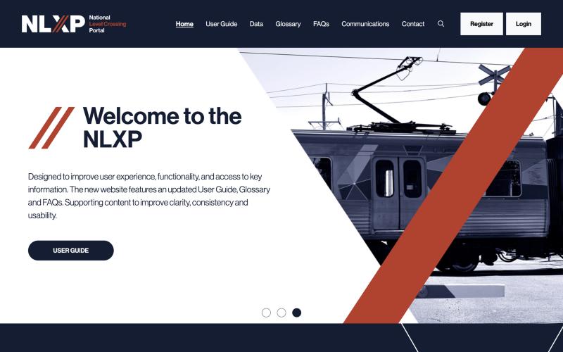 National Level Crossing Portal website homepage
