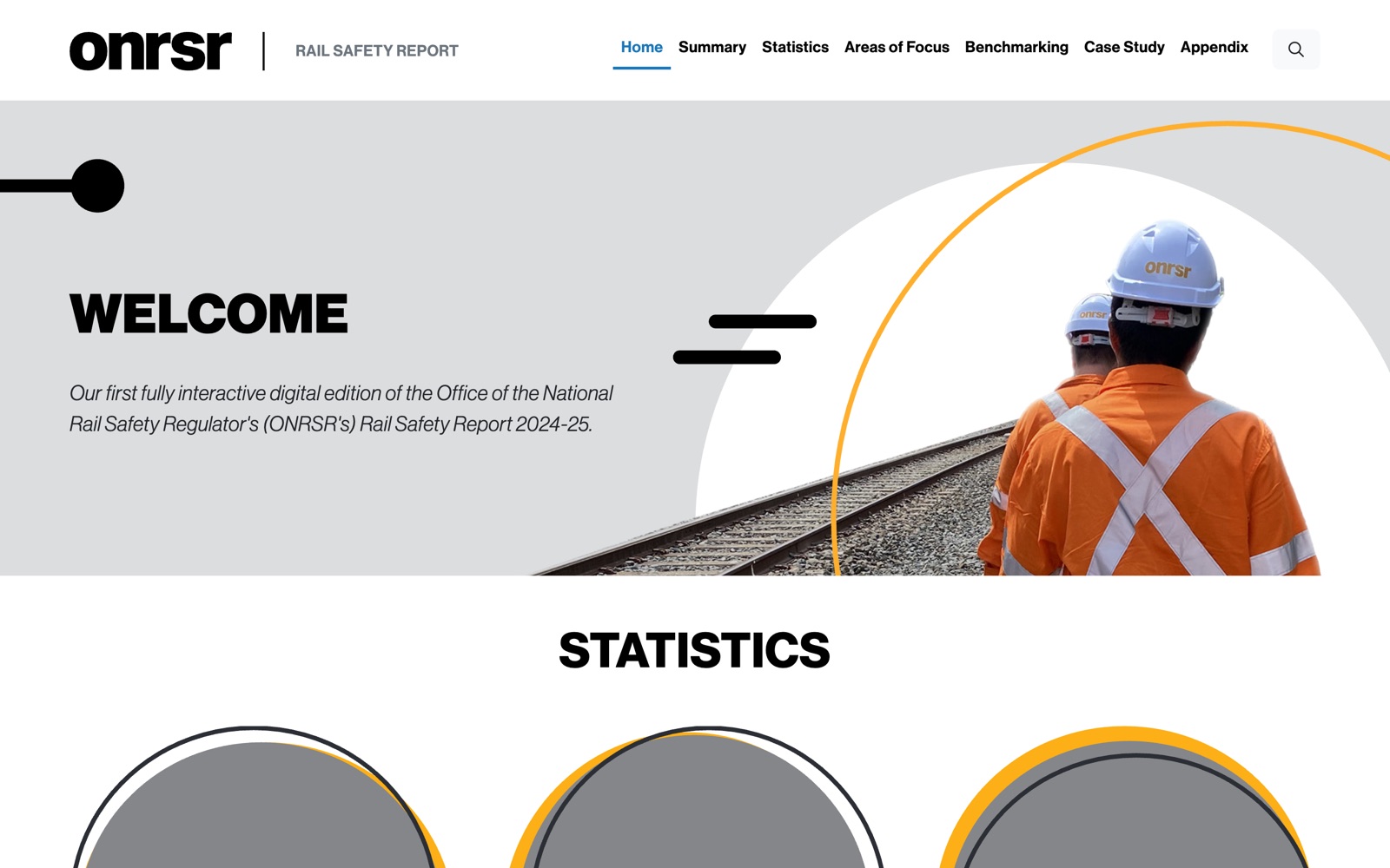 ONRSR Rail Safety Report 2024-25 website homepage