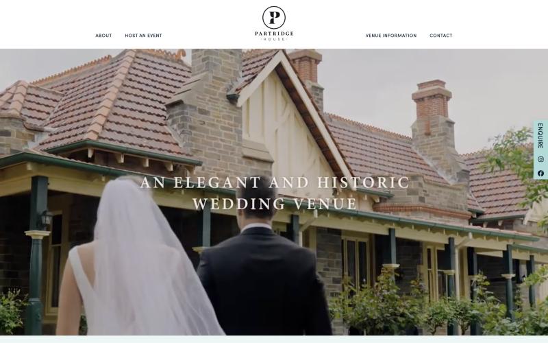 Partridge House website homepage
