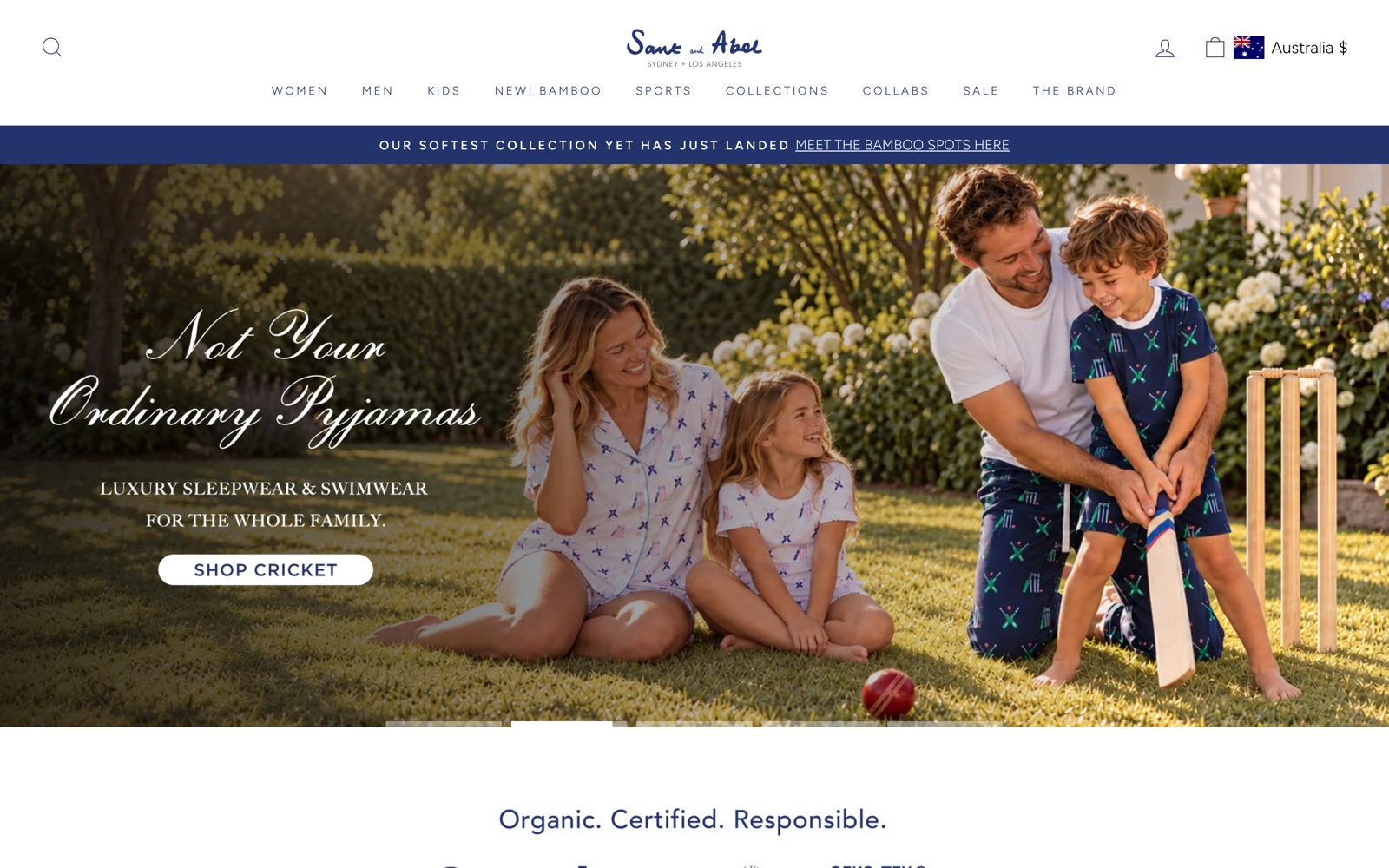 Sant & Abel website homepage