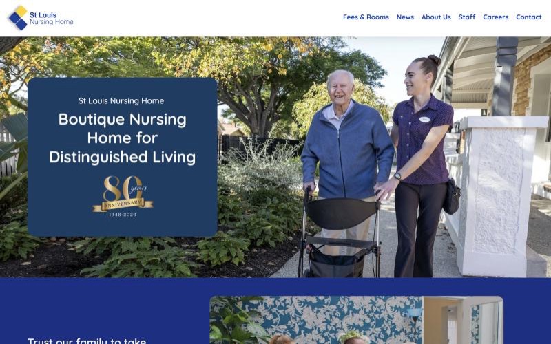 St Louis Aged Care website homepage
