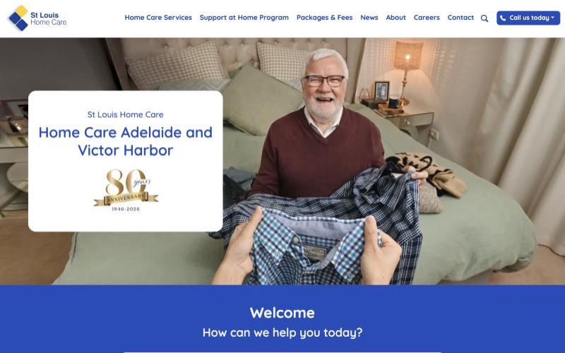 St Louis Home Care website homepage