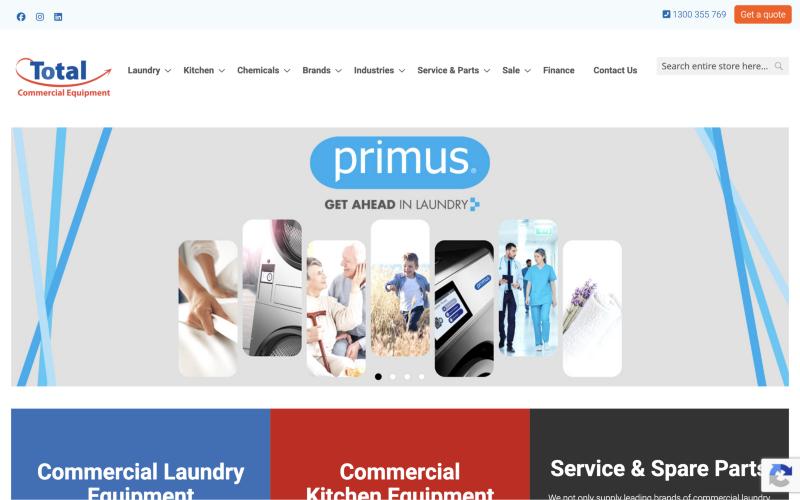 Total Commercial Equipment website homepage