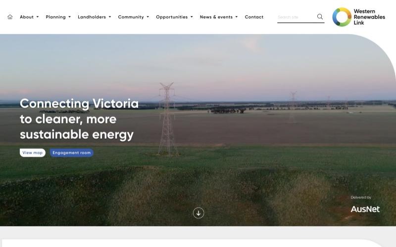 Western Renewables Link website homepage